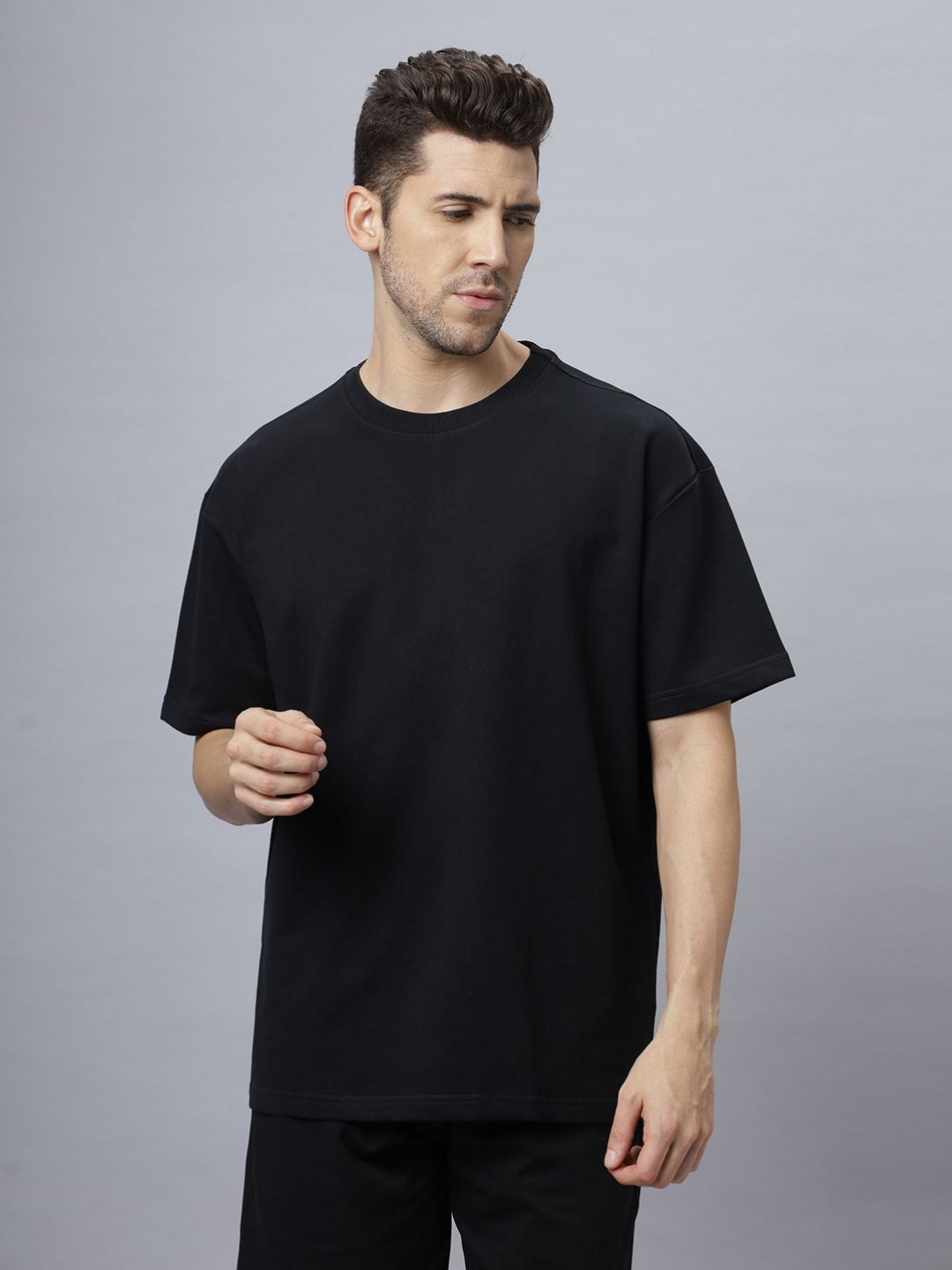 NEON CHILLIE Round Neck Drop-Shoulder Sleeves Regular Fit Cotton T-Shirt