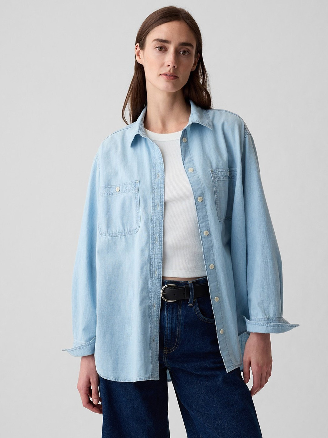 GAP Pure Cotton Chambray Oversized Shirt