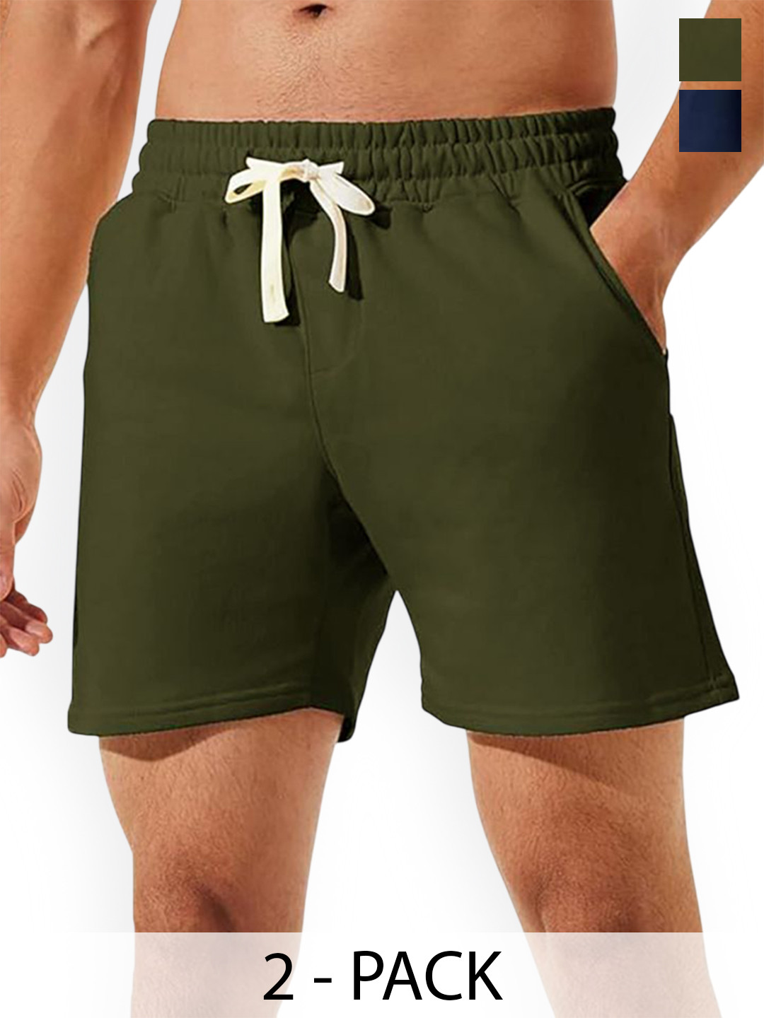 Hotfits Men Pack Of 2 Solid Cotton Regular Boxer Shorts