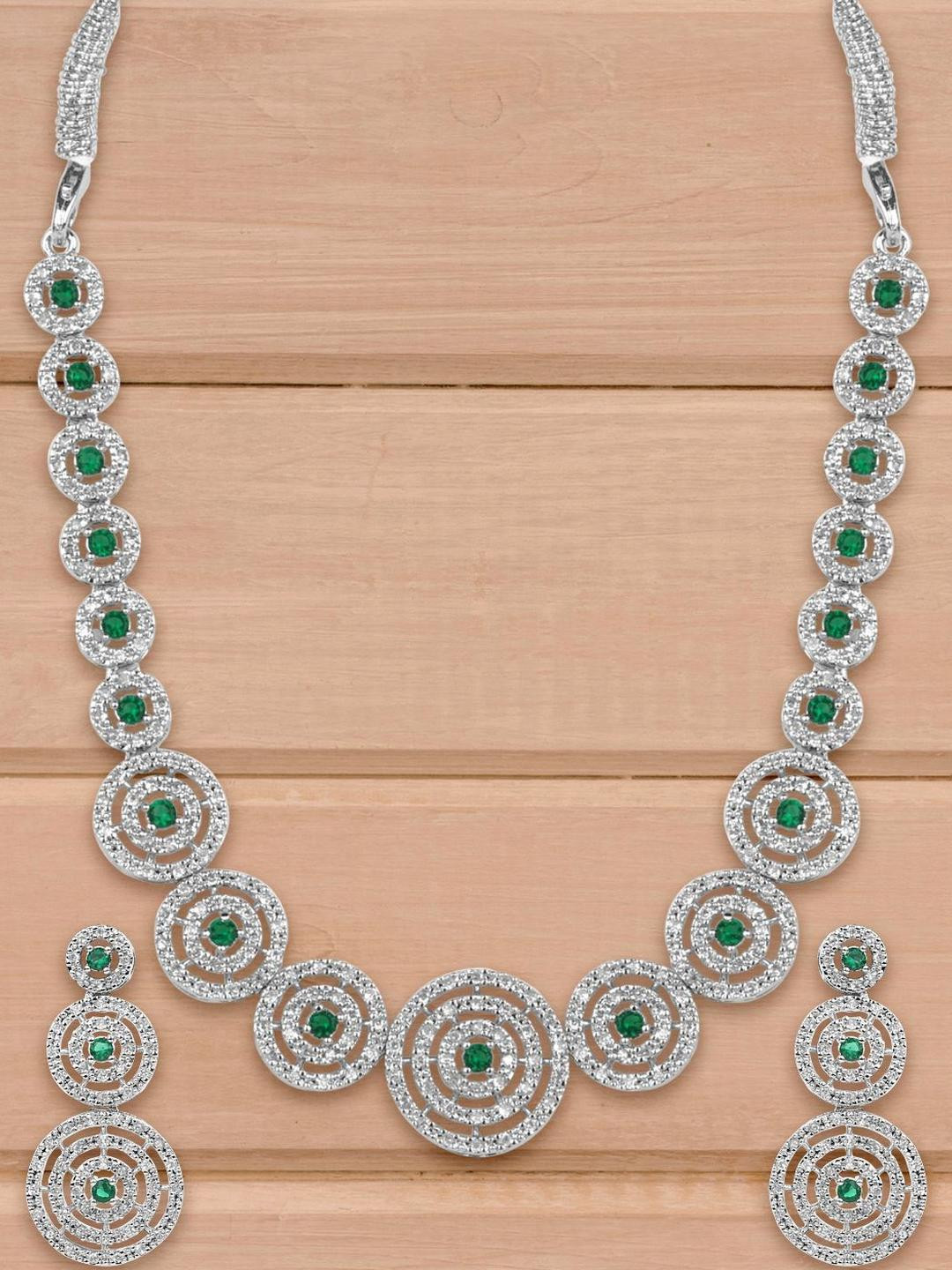 M Creation Silver-Plated Alloy Necklace and Earrings