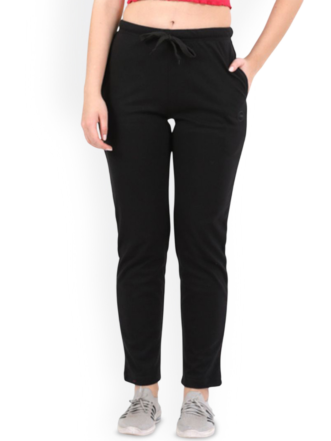 Lango Women Cotton Mid Rise Track Pants