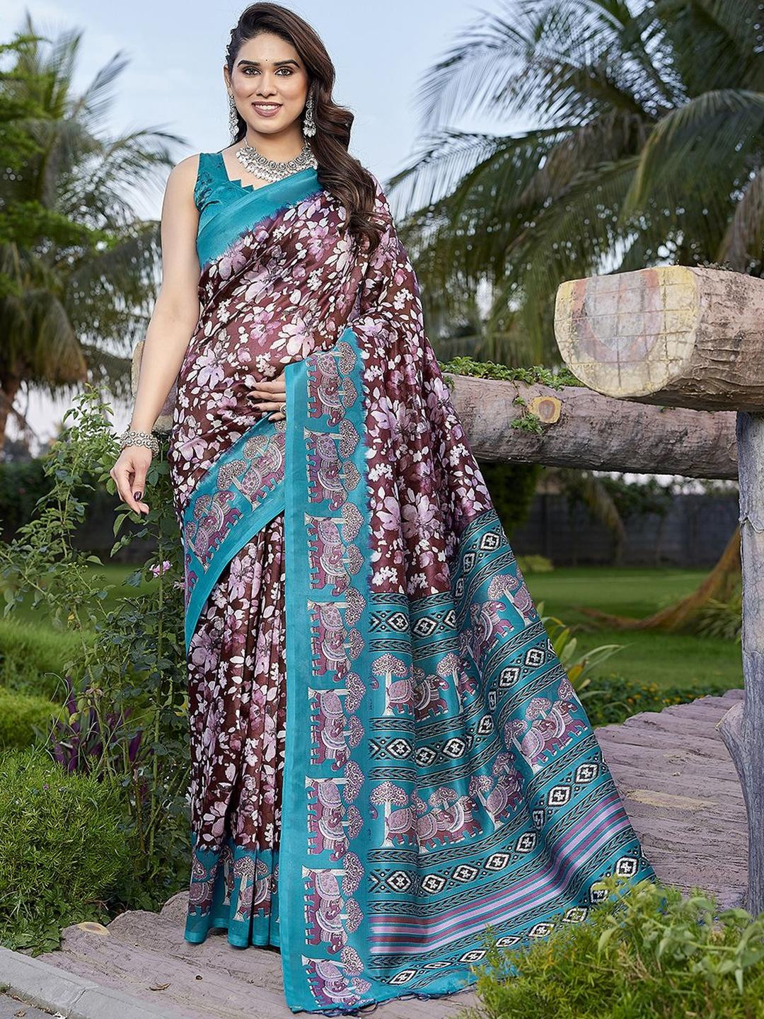 KALINI Maroon NA Art Silk Sarees