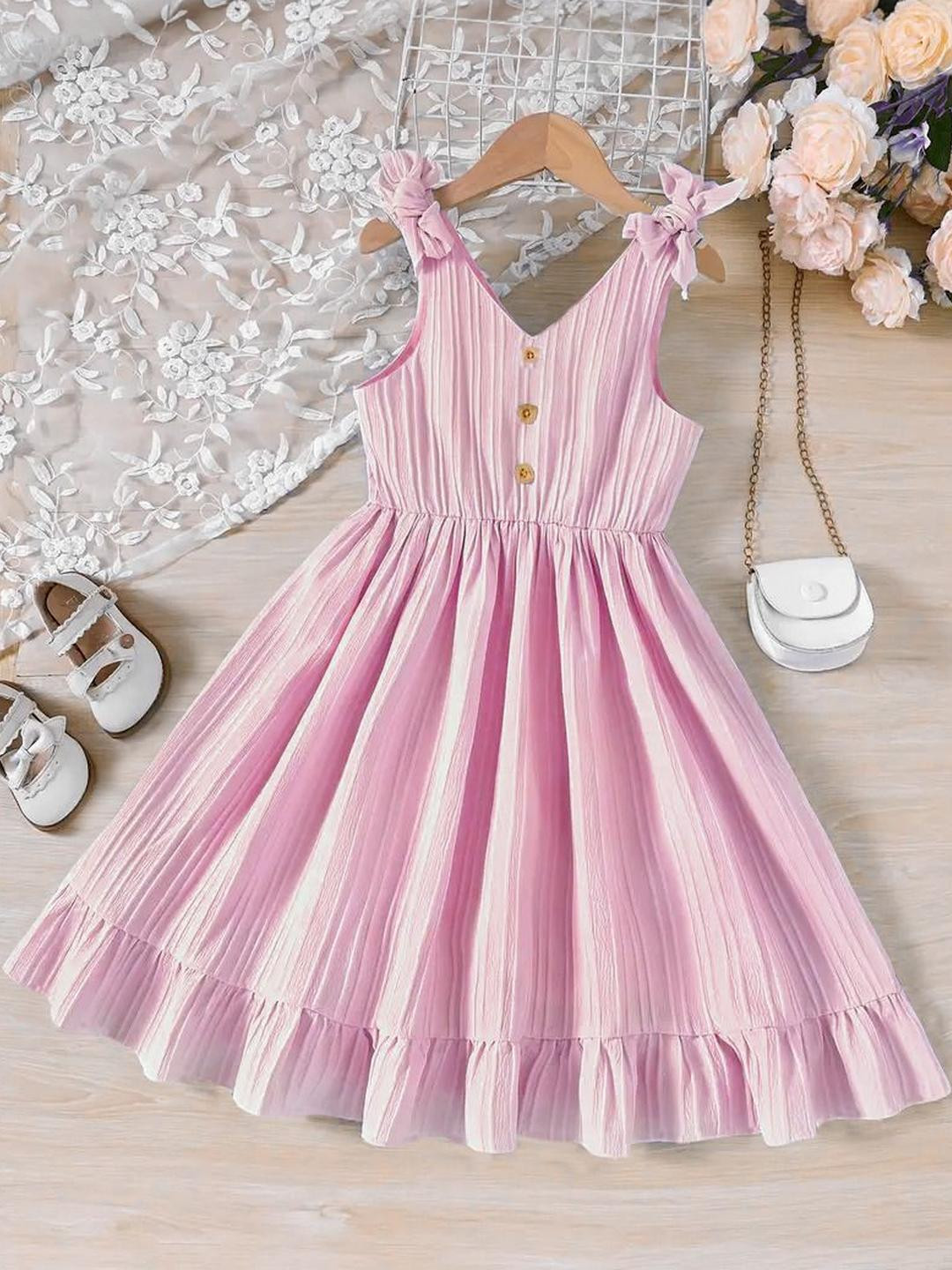 THOILLLING Striped Fit & Flare Dress