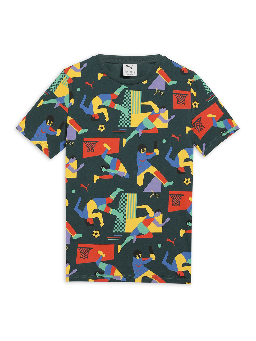 Puma Boys Abstract Printed Curious Explorers Aop Cotton T Shirt