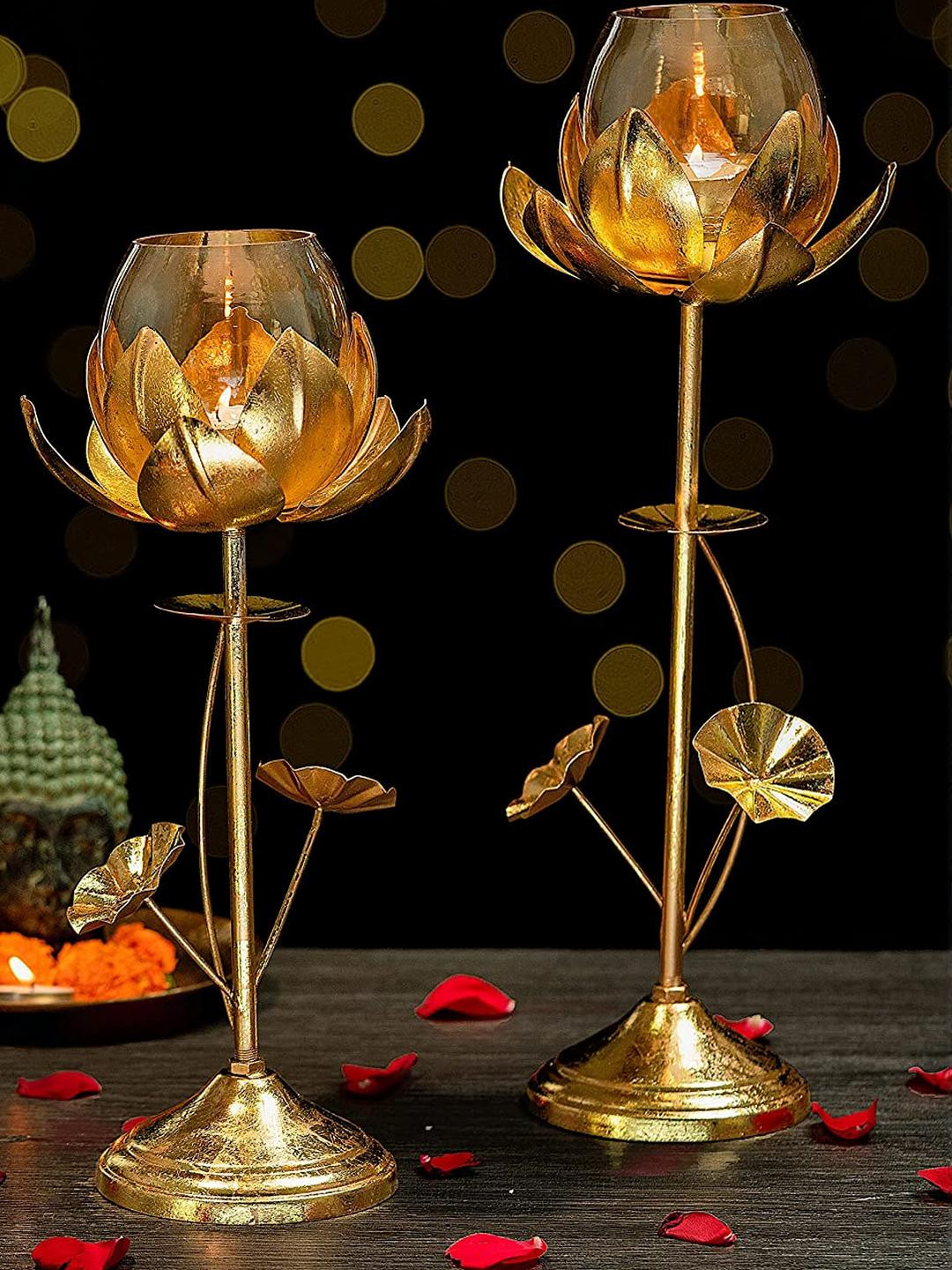 Kreative Arts Gold Table Candle Holder