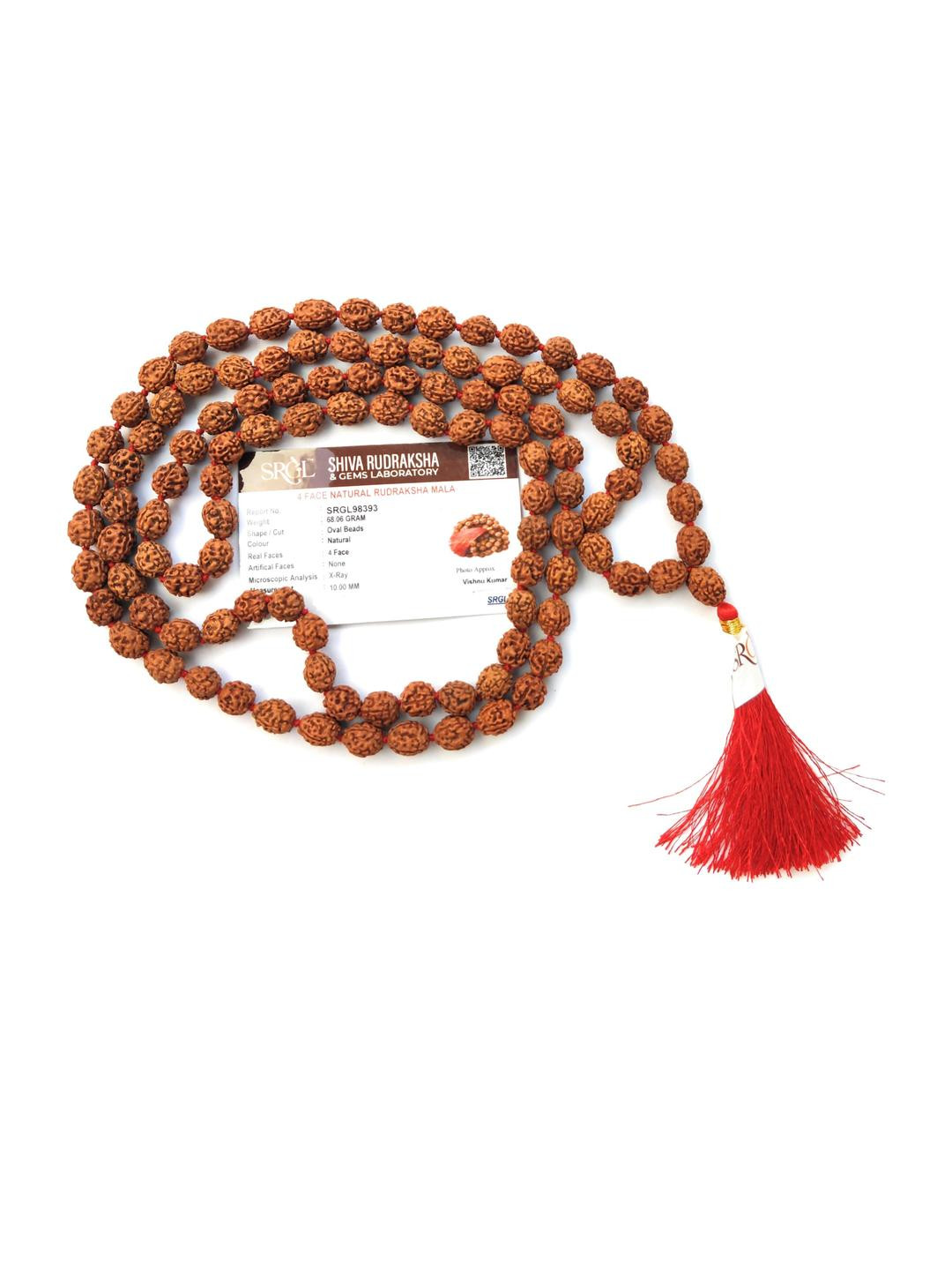 Apnisanskriti Unisex 4-Face Rudraksha Mala