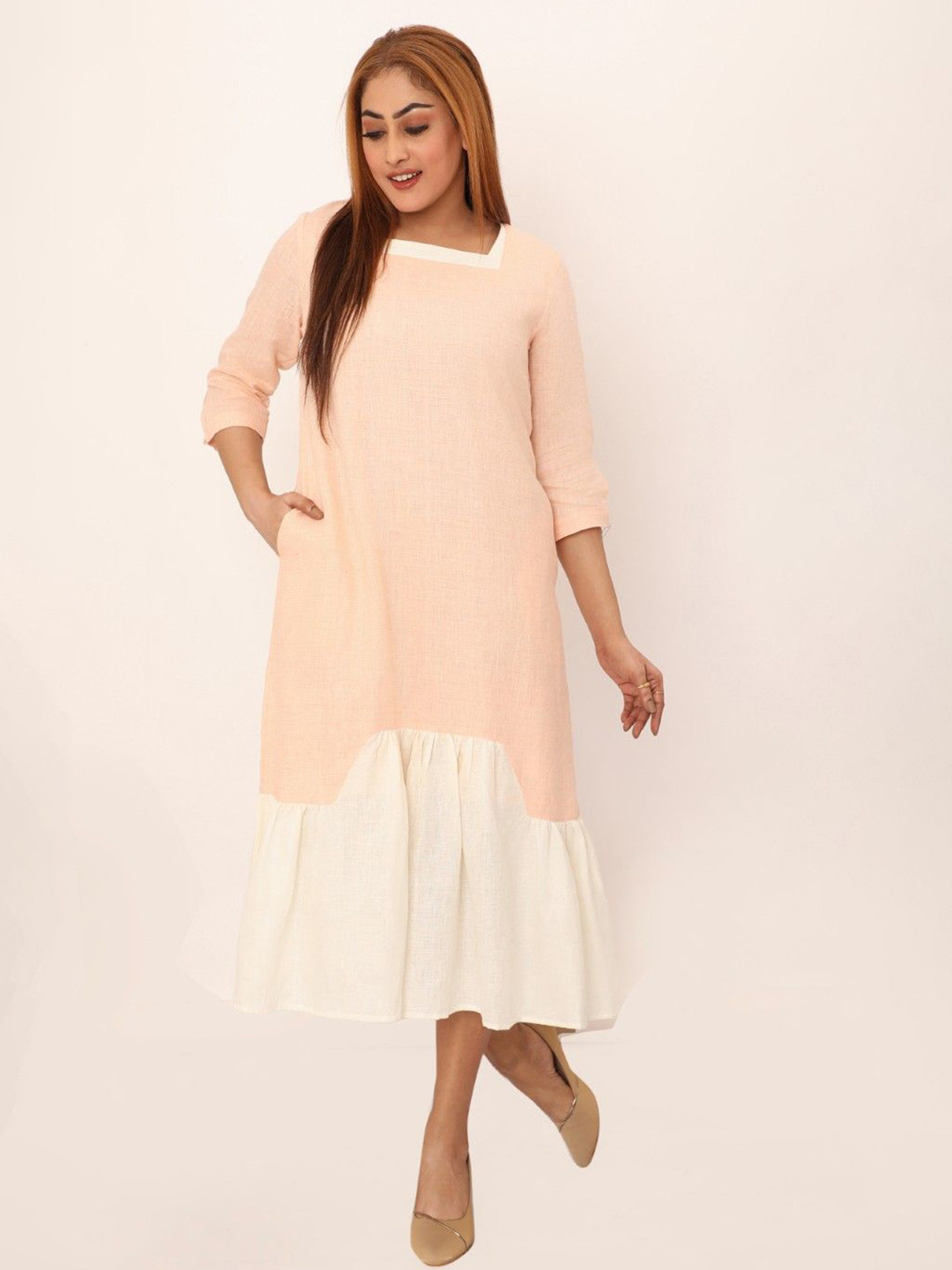 dhaaga Women Colourblocked A-Line Claire Dress