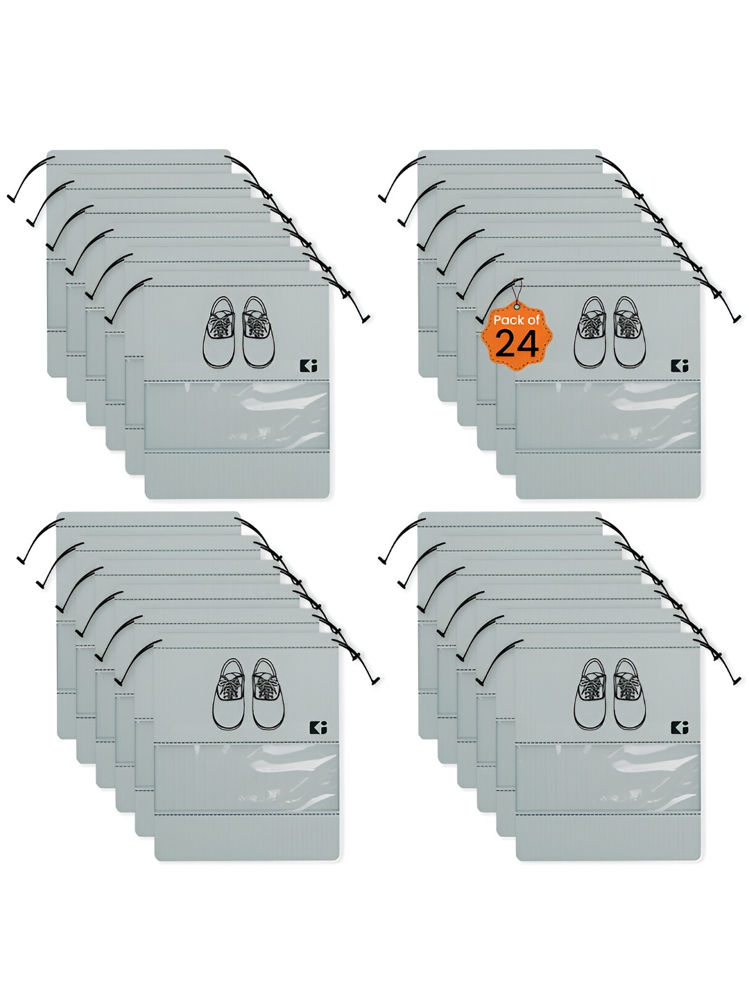 Aura Grey 24 Pcs Shoe Bag Storage Shoe Cover Travelling Shoes Organisers