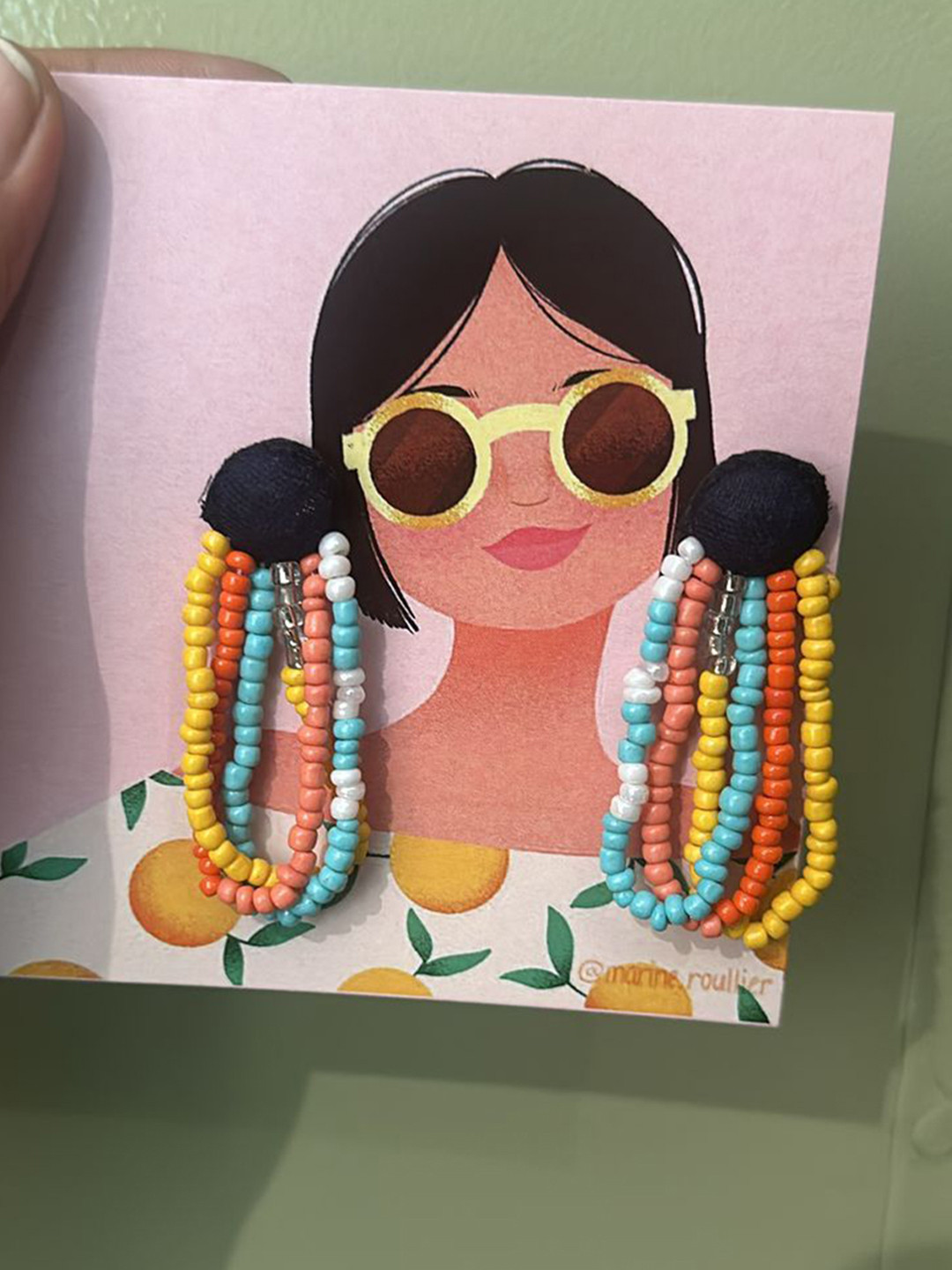 BITCH PLZZ ACCESSORIES Artificial Beaded 3 Layer Circular Drop Earrings