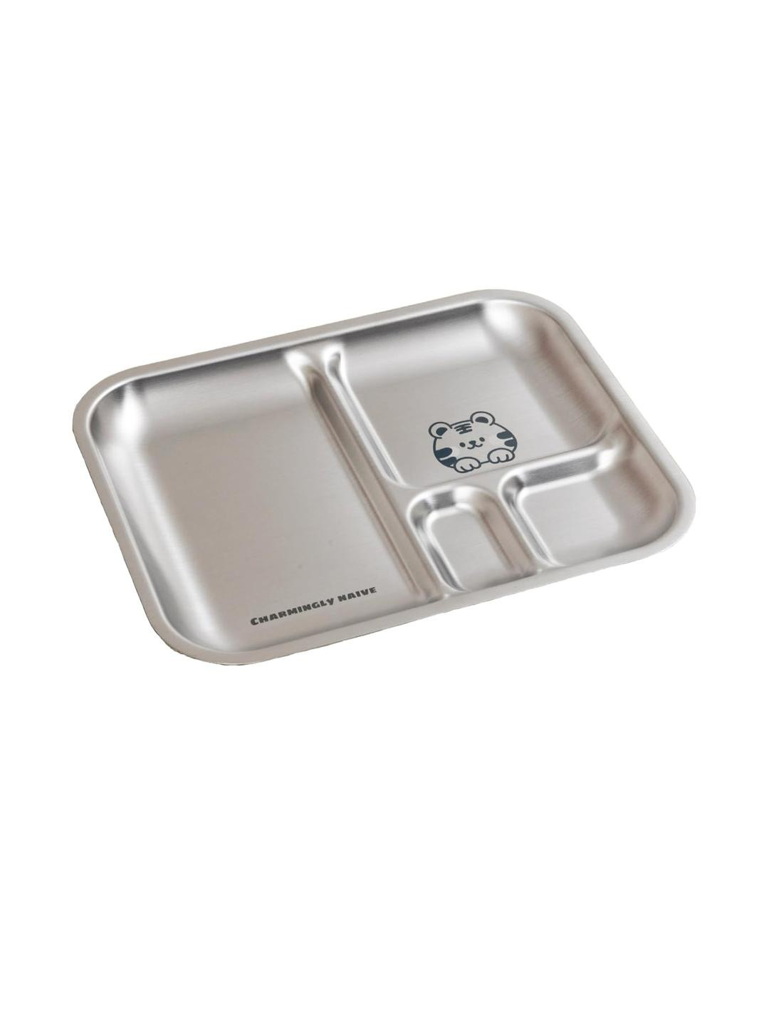 BASIL Silver-Toned Stainless Steel Easy to Clean Plates