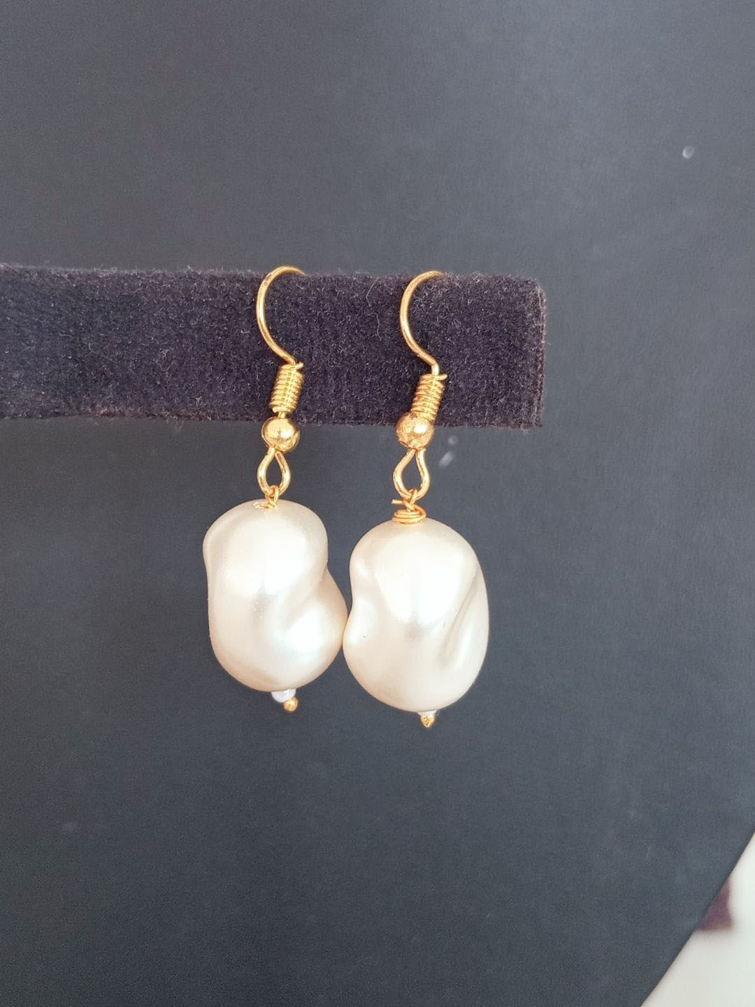 Shrim jewels Gold Plated Artificial beaded Contemporary Drop Earrings