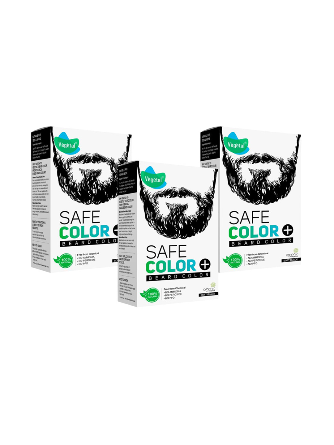 Vegetal Set Of 3 Safe Color Beard Color - 25 g Each