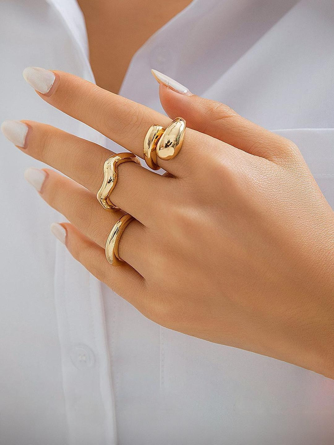 Tipsy closet Stainless Steel Gold-Plated Stainless Steel Ring