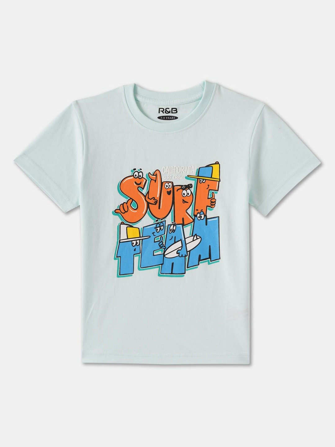 R&B Boys Typography Printed Round Neck Cotton T-shirt
