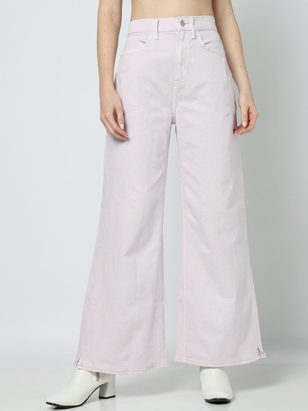 GAP Women Relaxed-Fit Wide-Leg Coloured Mid-Rise Jeans