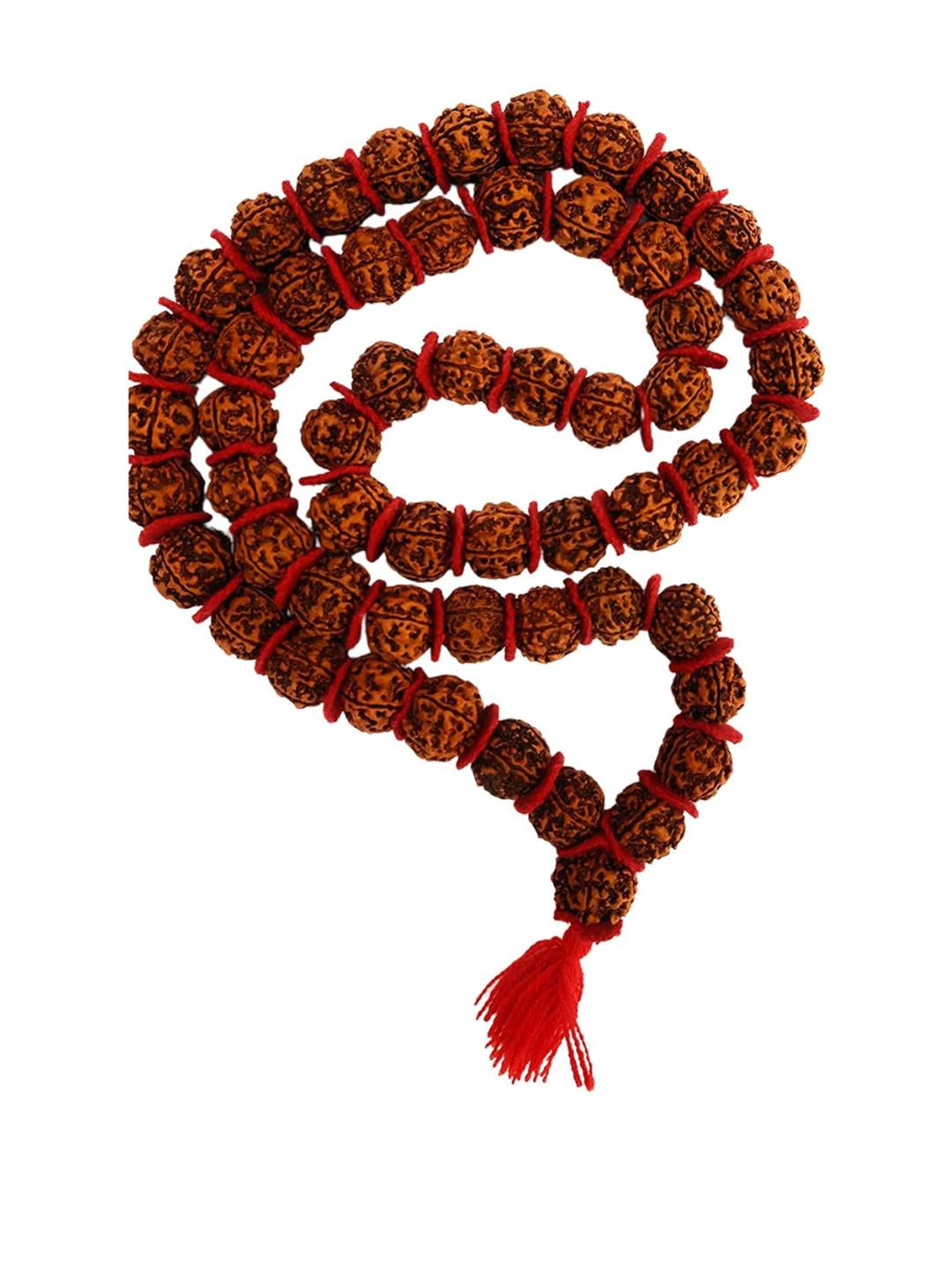 Apnisanskriti Unisex 5 Face Rudraksha Kantha 54+1 Mala