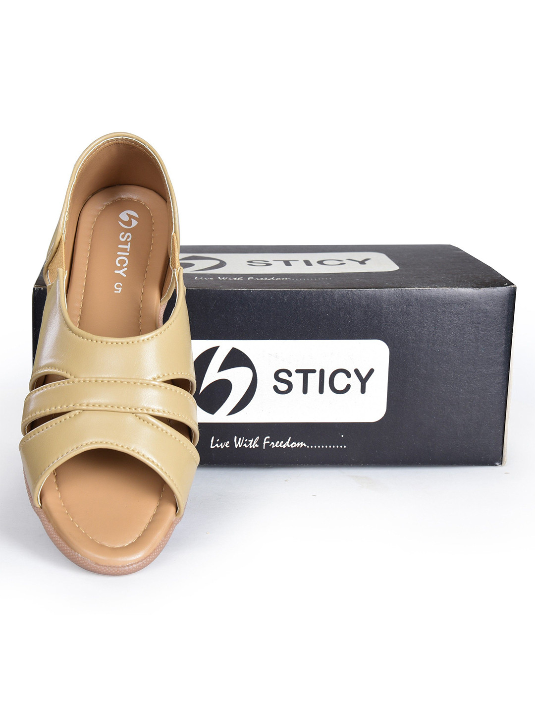 STICY Women Solid Slip-On Open Toe Flats