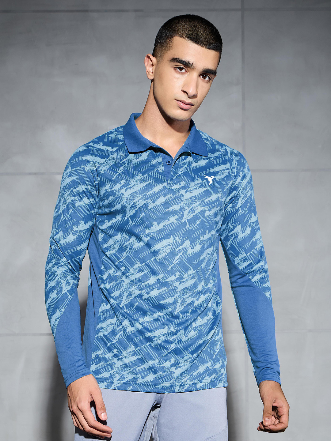 Technosport Men Antimicrobial Dyed Polo Collar Slim Fit T-shirt