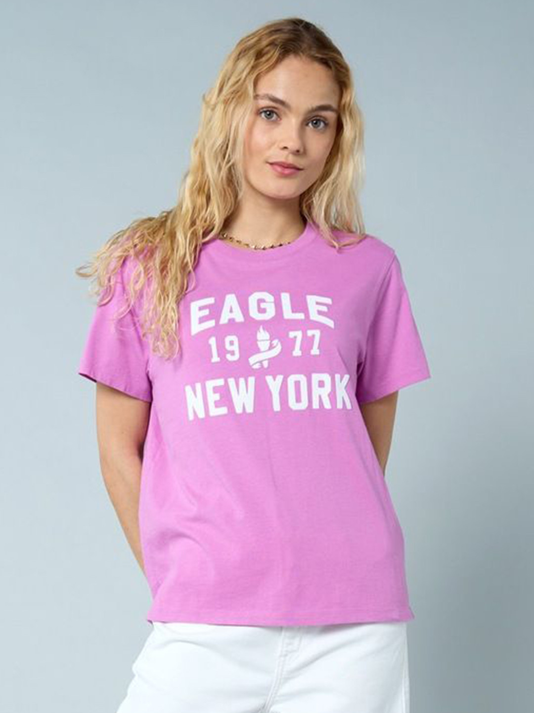 AMERICAN EAGLE OUTFITTERS Typography Printed Round Neck Regular Fit T-Shirts