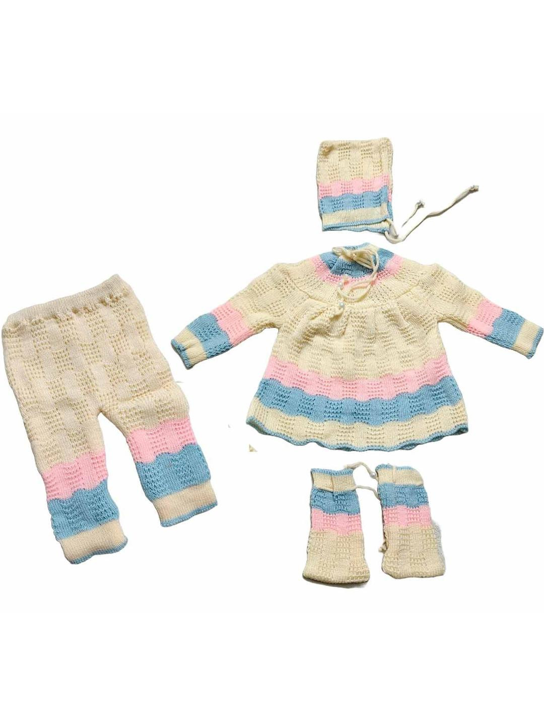 Cute Collection Striped Woolen Baby Apparel Gift Set