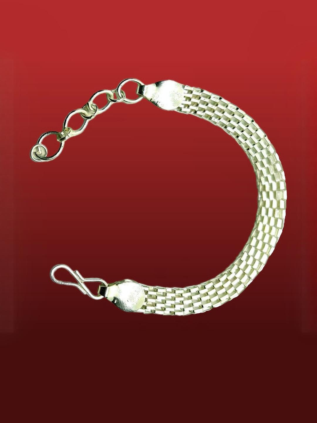 Dynamic Retail Global Silver-Plated Stainless Steel Bracelet