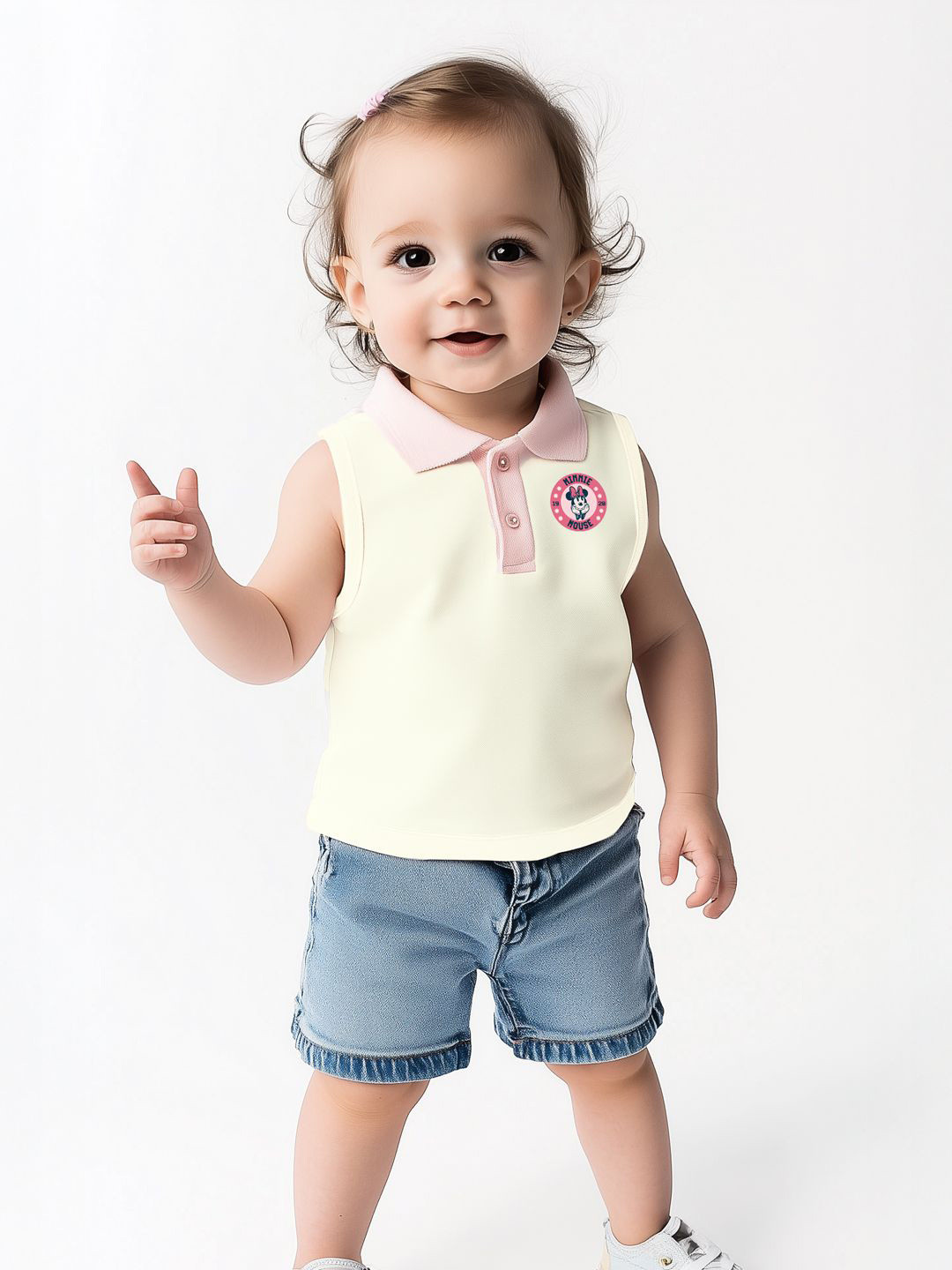 Nauti Nati Everyday Play Girls Minnie Mouse Printed Antimicrobial Pure Cotton T-Shirt