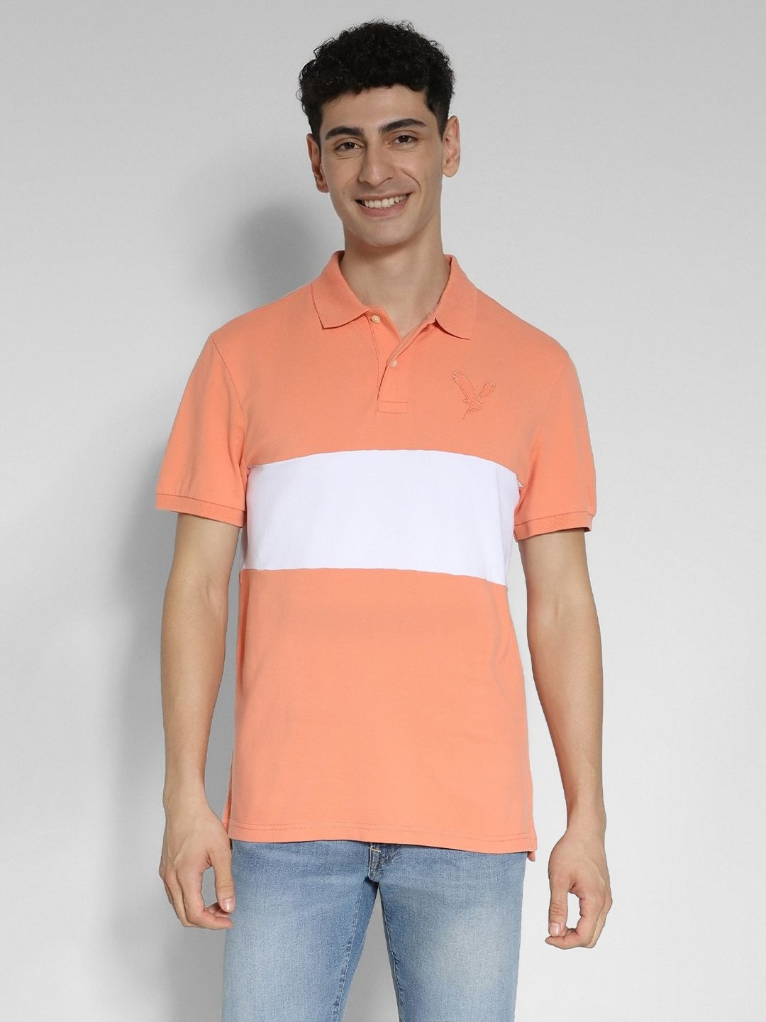 AMERICAN EAGLE OUTFITTERS Colorblock Polo Collar Regular Fit T-Shirts