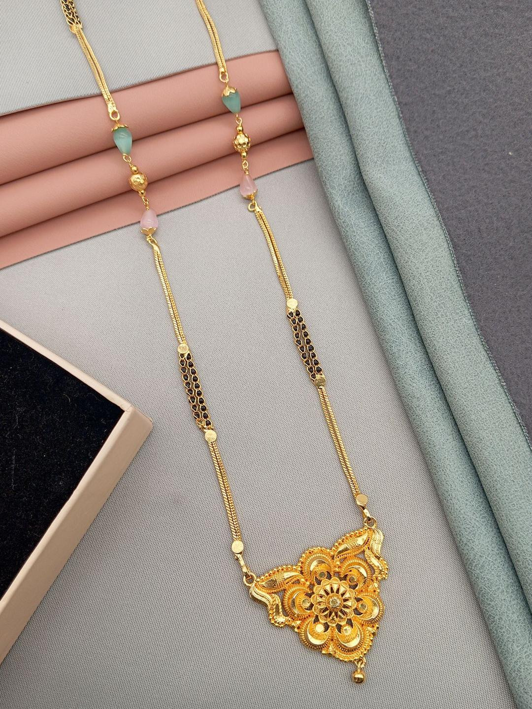 SHANKHRAJ MALL gold plated Gold-Plated Metal Mangalsutra