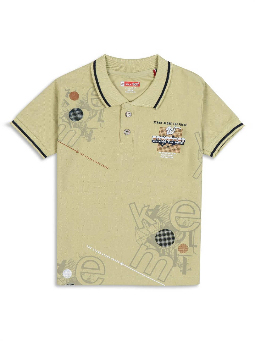 JACKBOY Kids Printed Polo Collar T-shirt