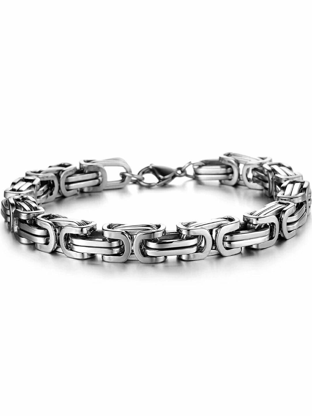 Heer Collection Unisex Silver-Plated Charm Bracelet