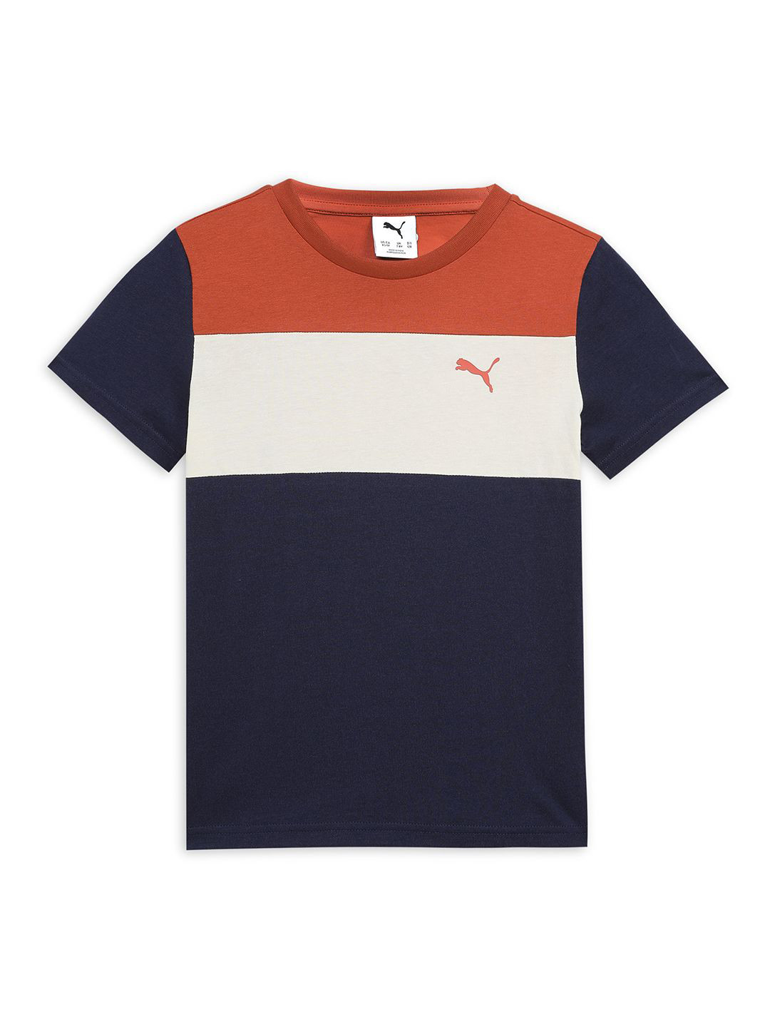 Puma Boys Essentials Colourblocked Cotton Tee