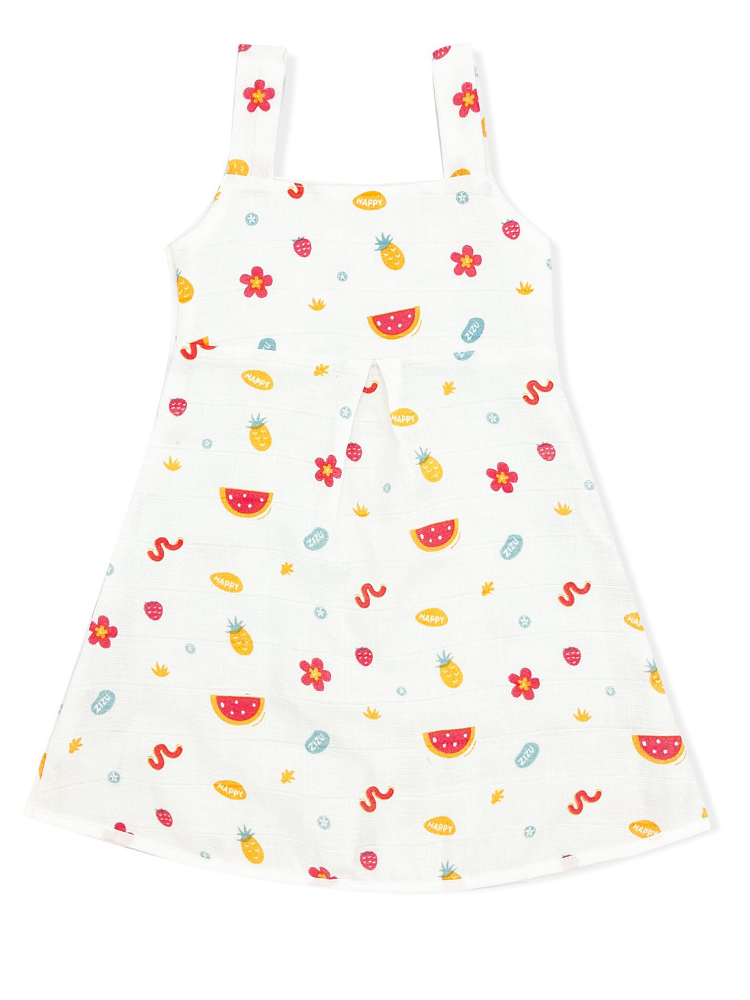 ZIZUKA Girls Conversational Print A-Line Midi Dress