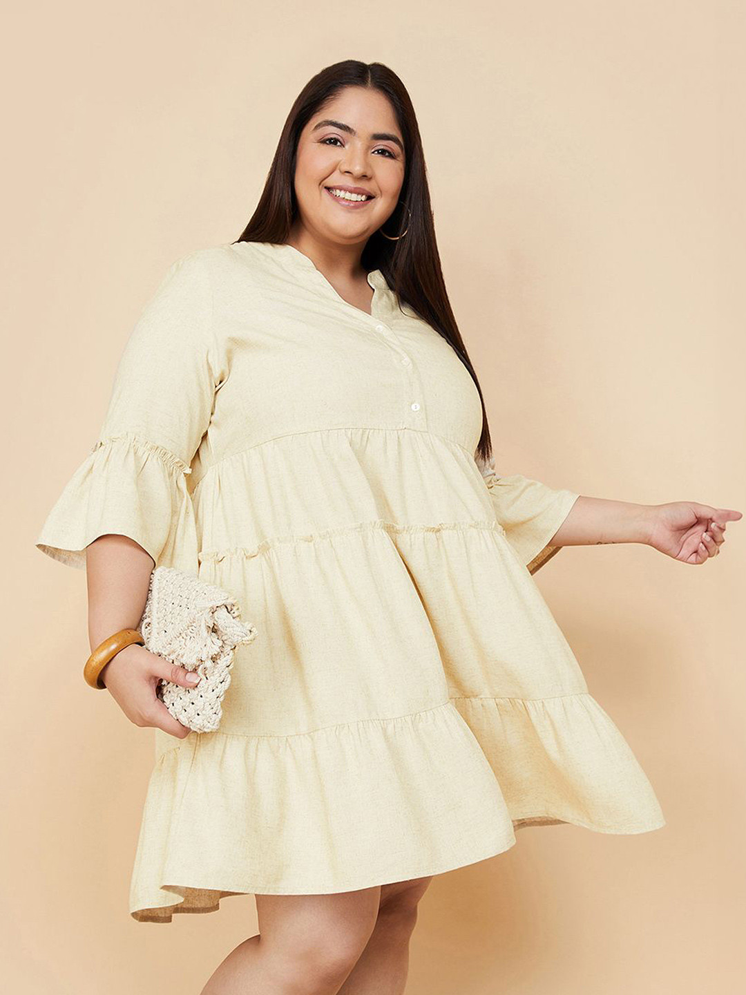 max Womern Bell Sleeve Fit and Flare Dress