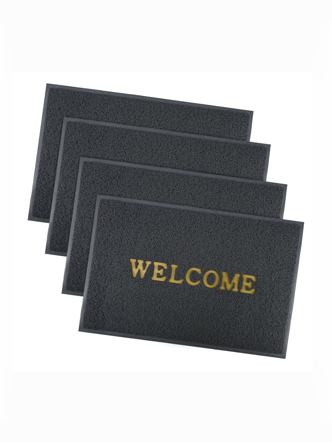 Aura 4-Pcs Red & Yellow Rubber 2x3 ft Weather-Resistant Main Door Entrance Balcony Doormat