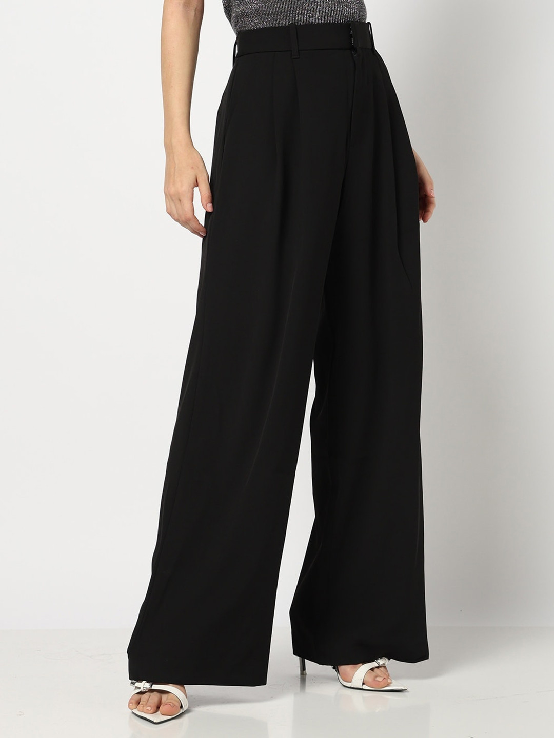 GAP Women High-Rise Pleated Wide Leg Trousers