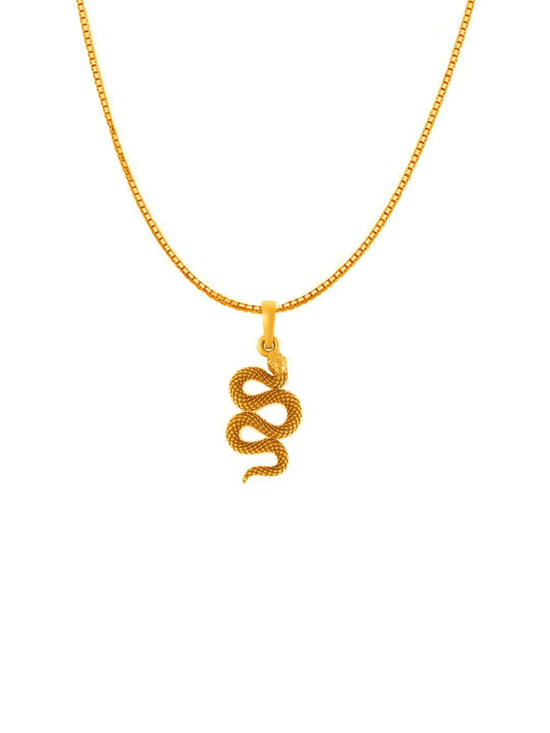 AKSHAT SAPPHIRE 925 Silver 22K Gold-Plated Snake Pendant With Box Chain