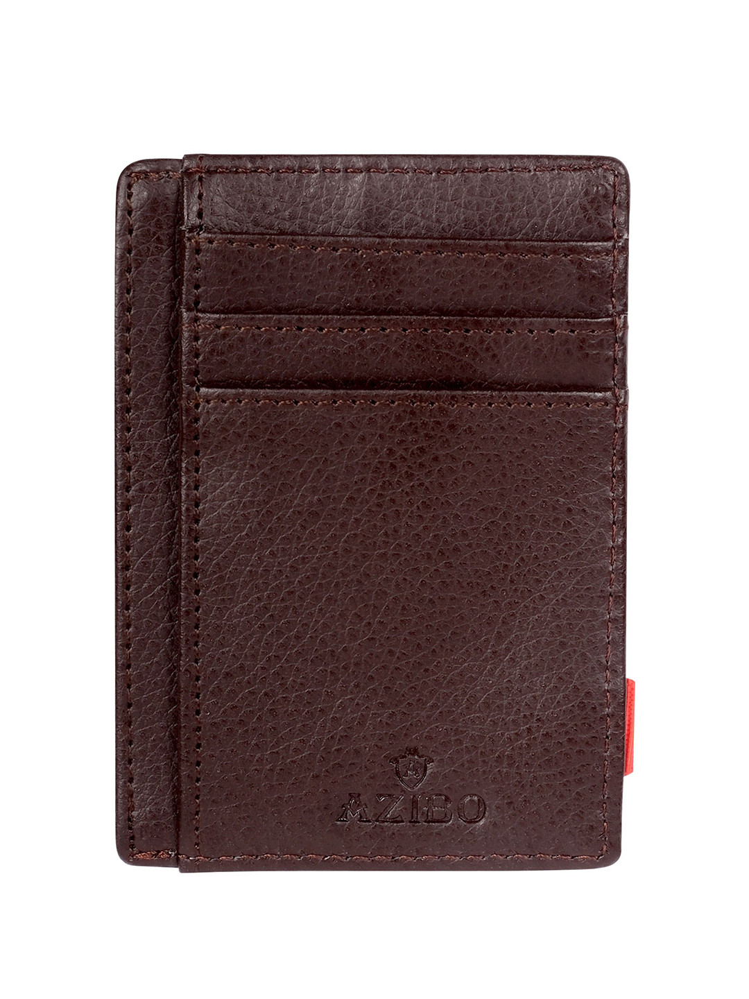 Azibo Men Textured Italian Texas Leatherite Card Holder with RFID & Water Resistance