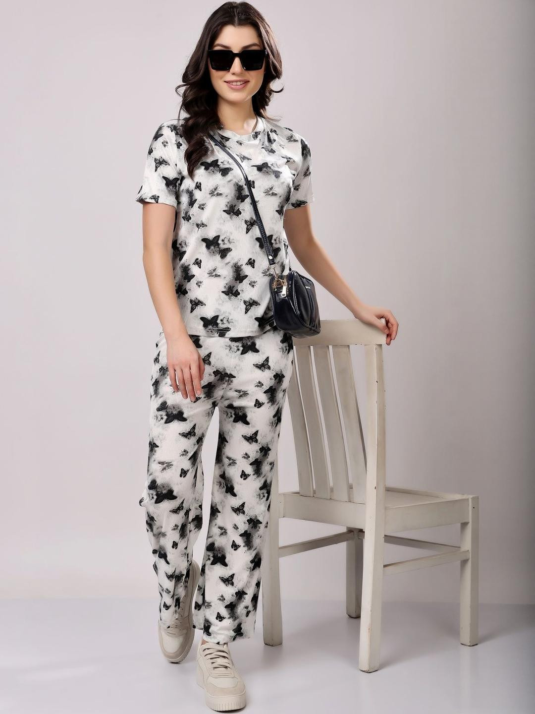 FITIN OUTFIT Women Black Polyester Night suits