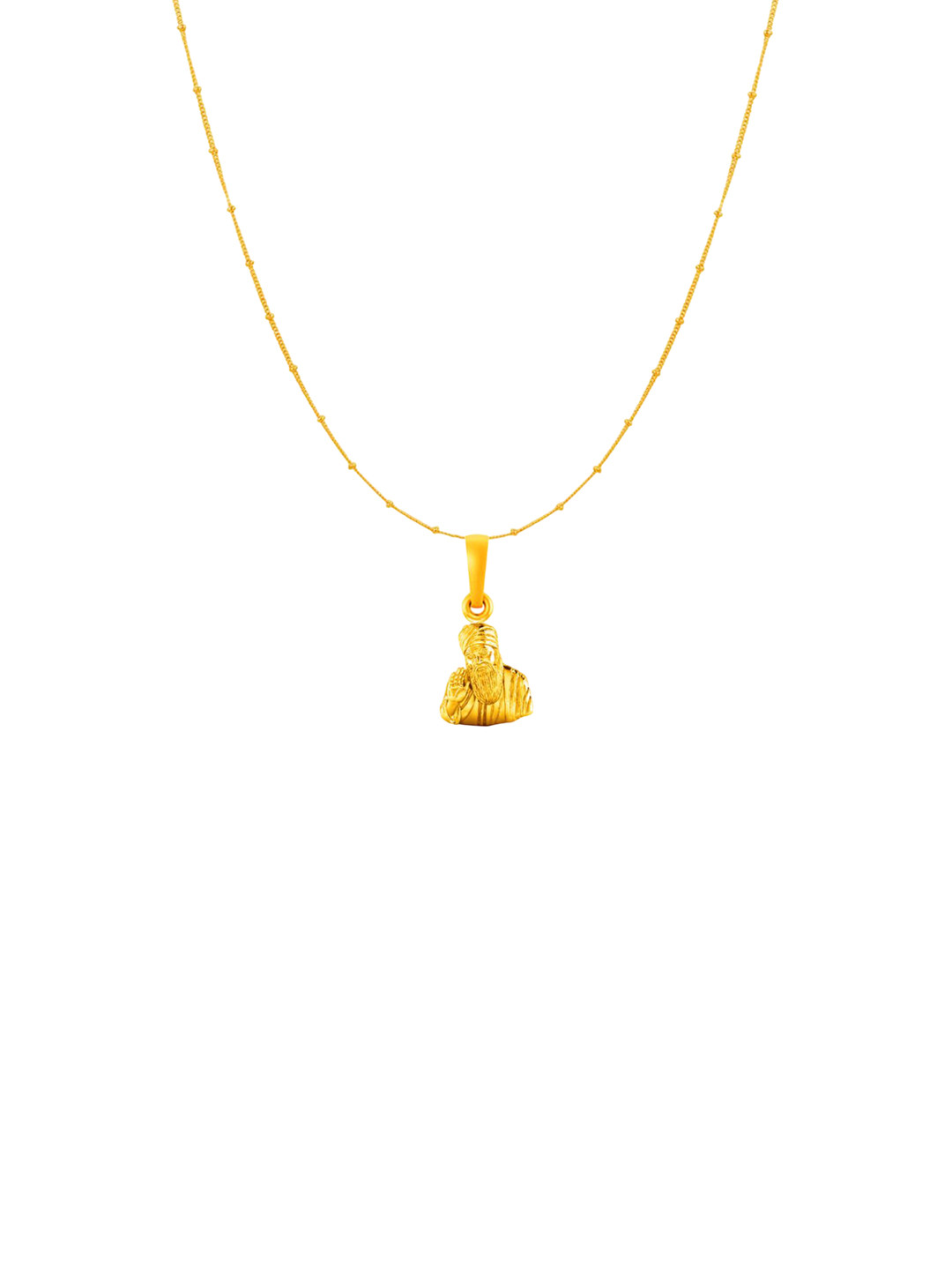AKSHAT SAPPHIRE 92.5 Sterling Silver Gold-Plated Contemporary Guru Nanak Pendant Chain