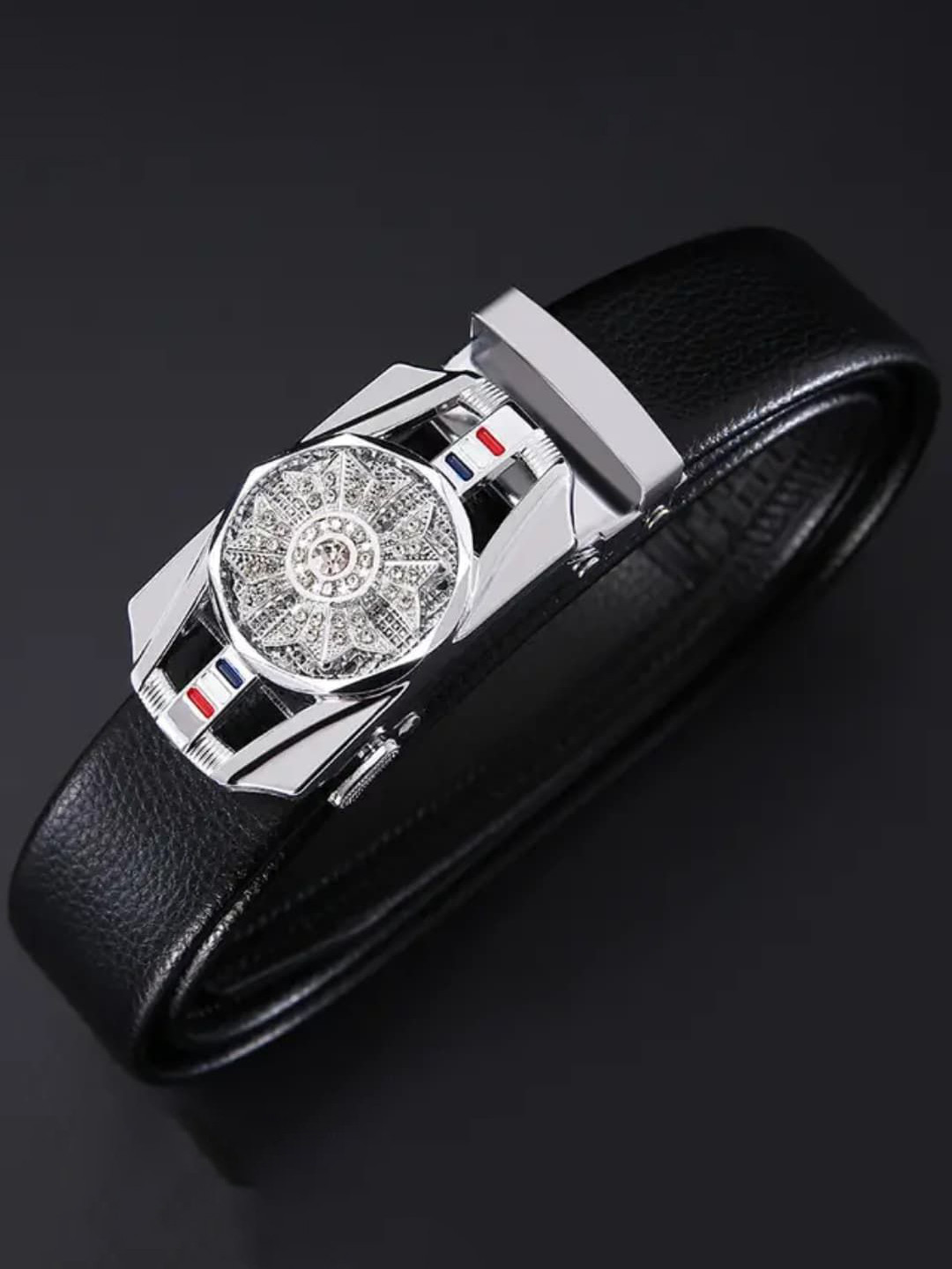 CLASICOX Men Leather Slim Belt With Auto-lock Adjustable Slider Buckle Closure