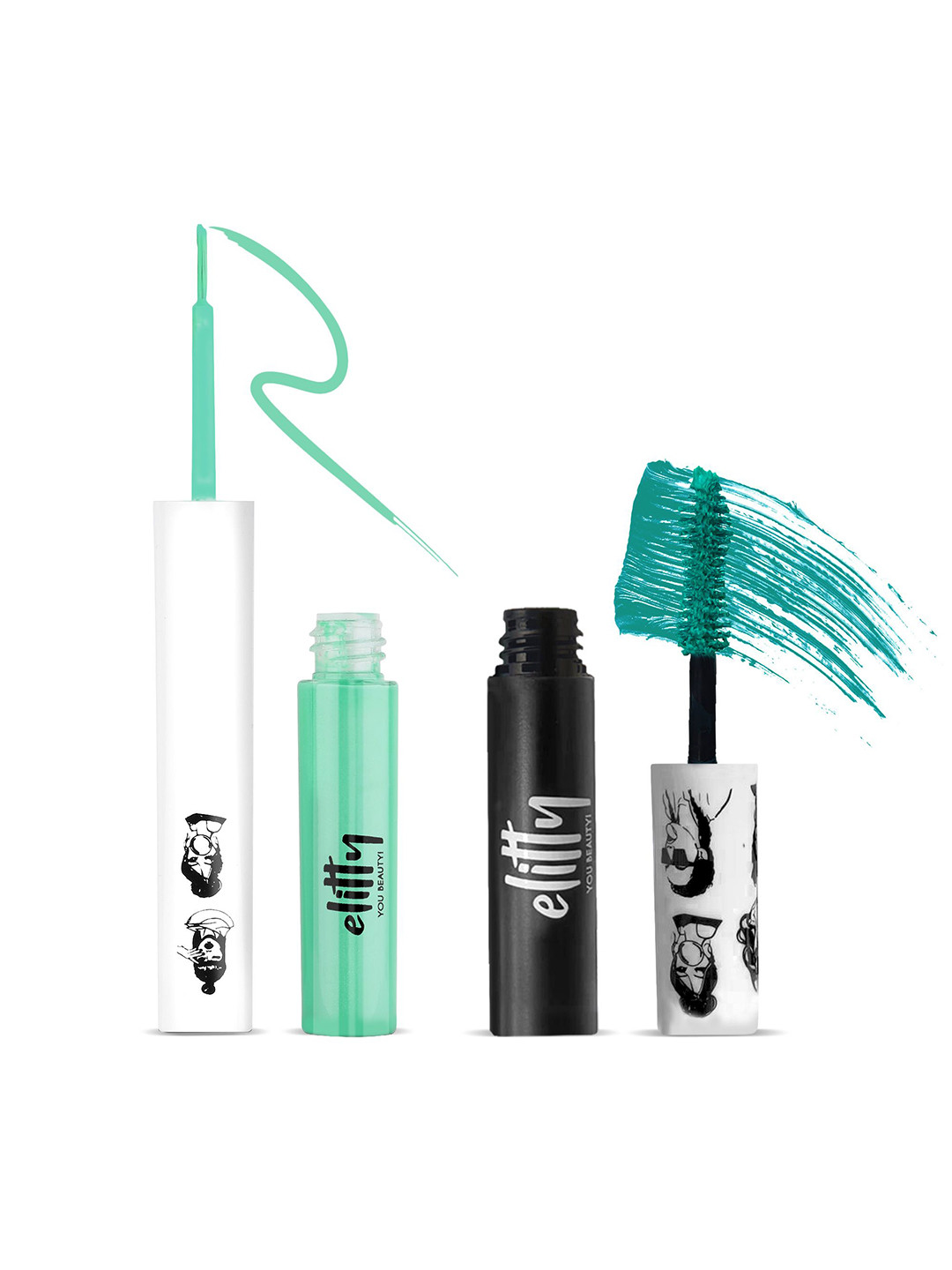 Elitty Set Of 2 Pop Color Regal Eyeliner 4ml- High Maintenance & Mascara 5ml-Queen Energy