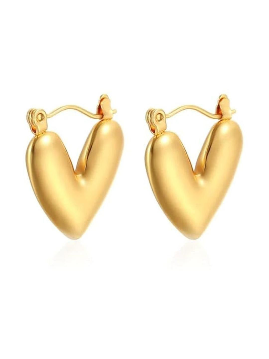 Tipsy closet Heart Shaped Hoop Earrings
