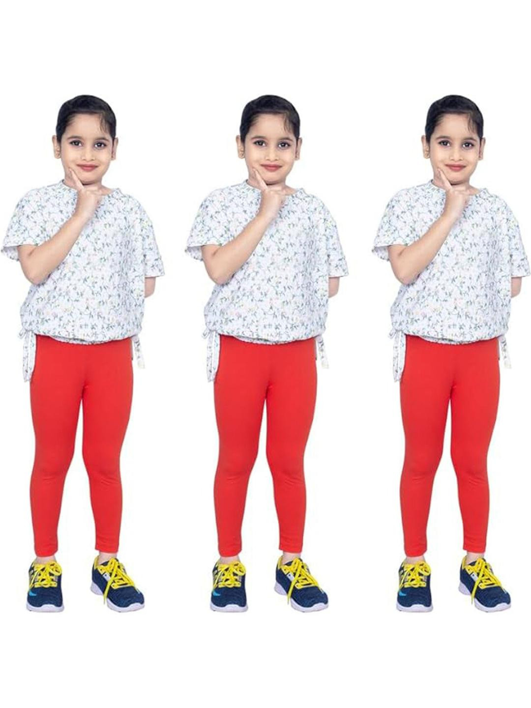Tik Tok WEARS Girls Red Churidar Length Leggings