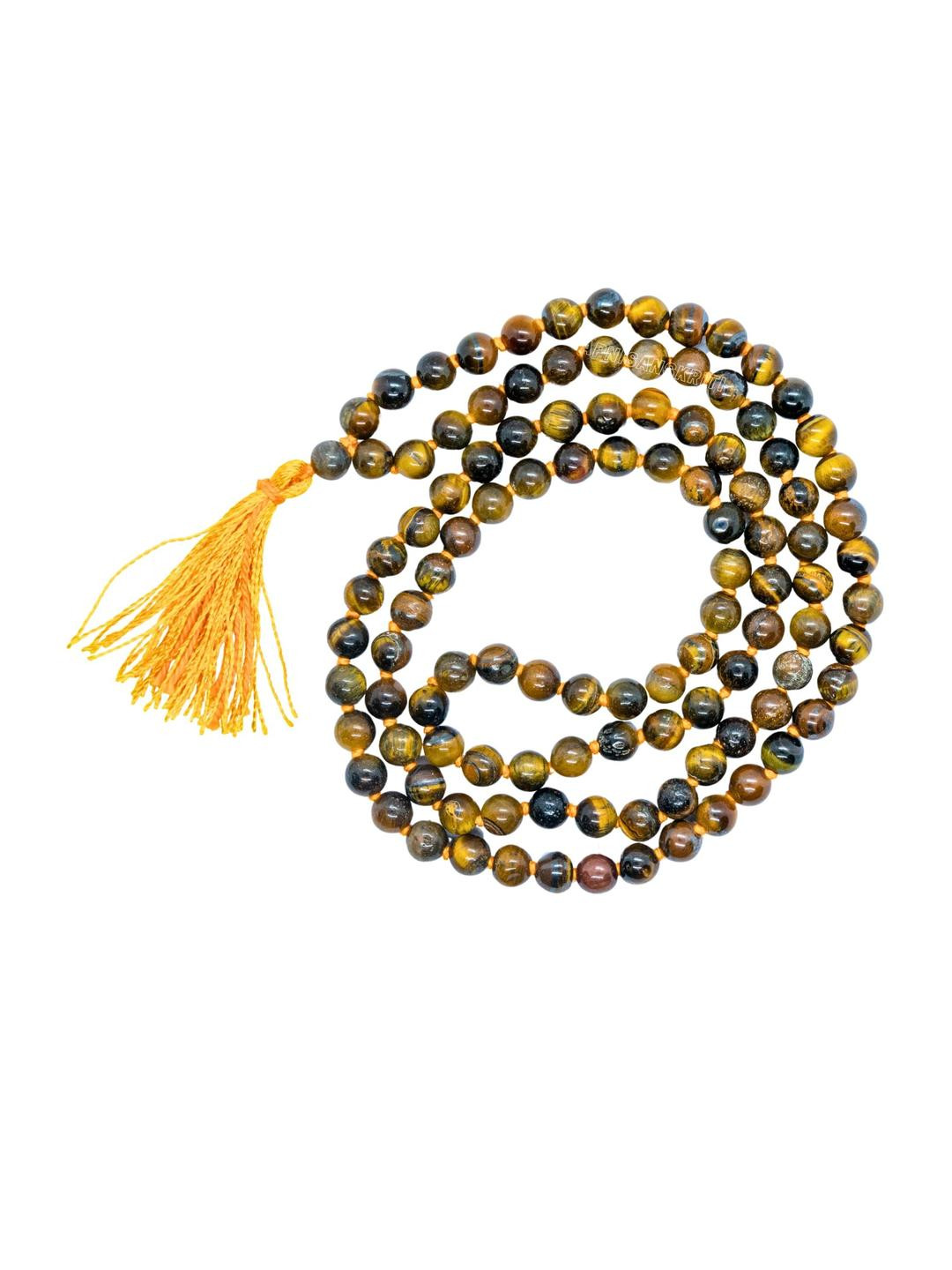 Apnisanskriti Unisex Tiger Eye Stone 108+1 Mala 6mm