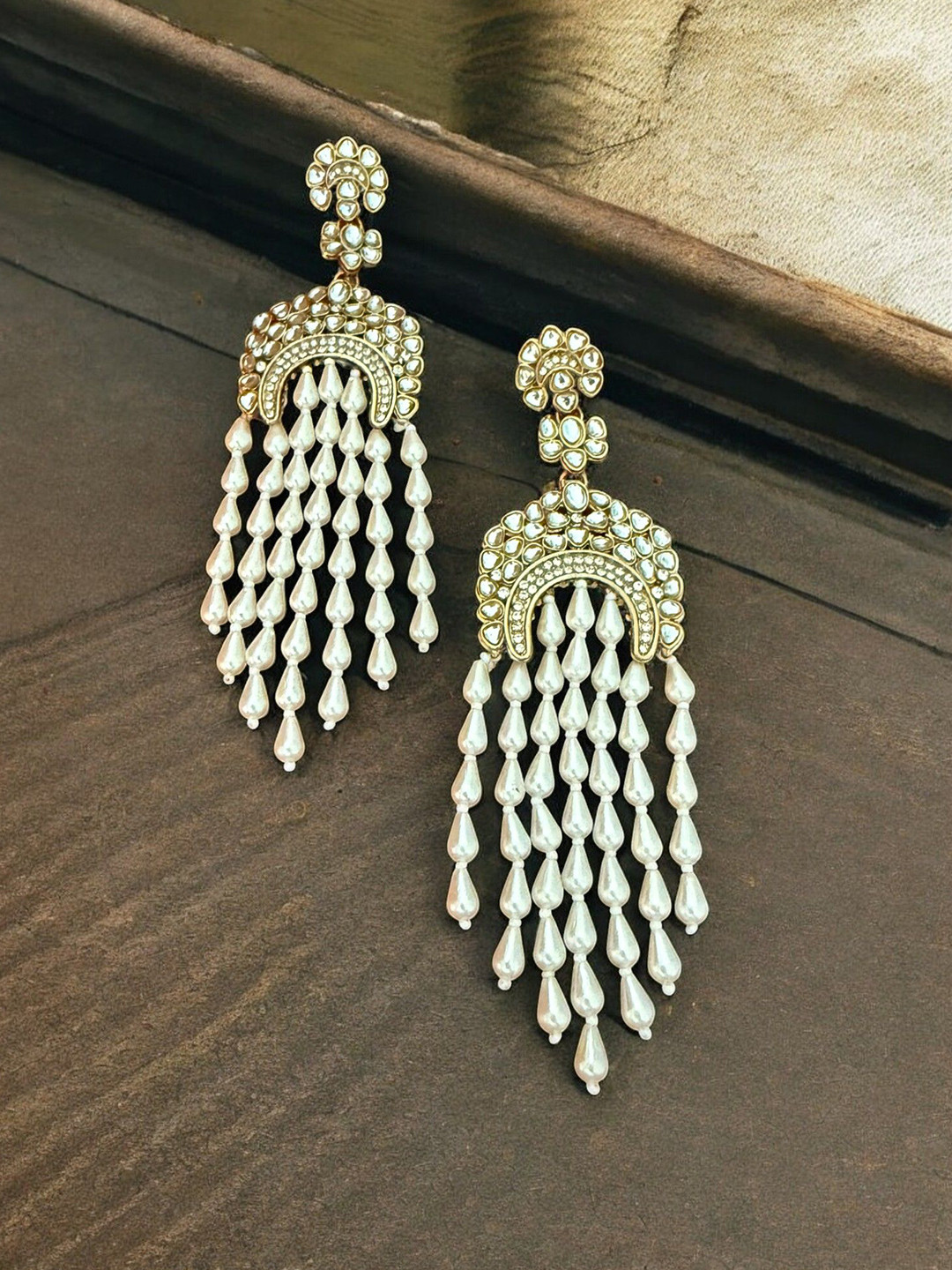SHAYA 92.5 Sterling Silver Contemporary Artificial Beaded Oxidized Studs Earrings