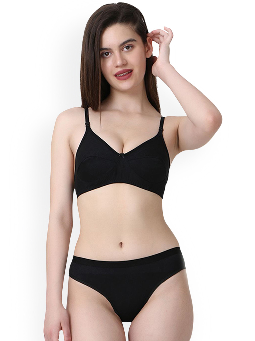 PIBU Women Self-Designed Non-Padded Lingerie Set Lingerie Set A-Ruchi-Sett_Bl