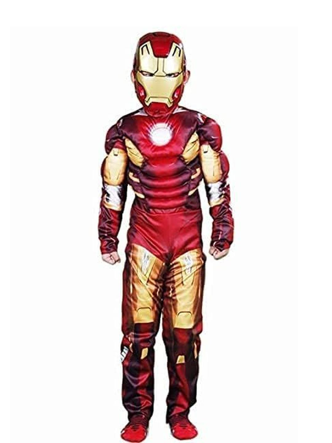 MODERNAZ Kids Printed Iron Man T-shirt with Trousers With mask