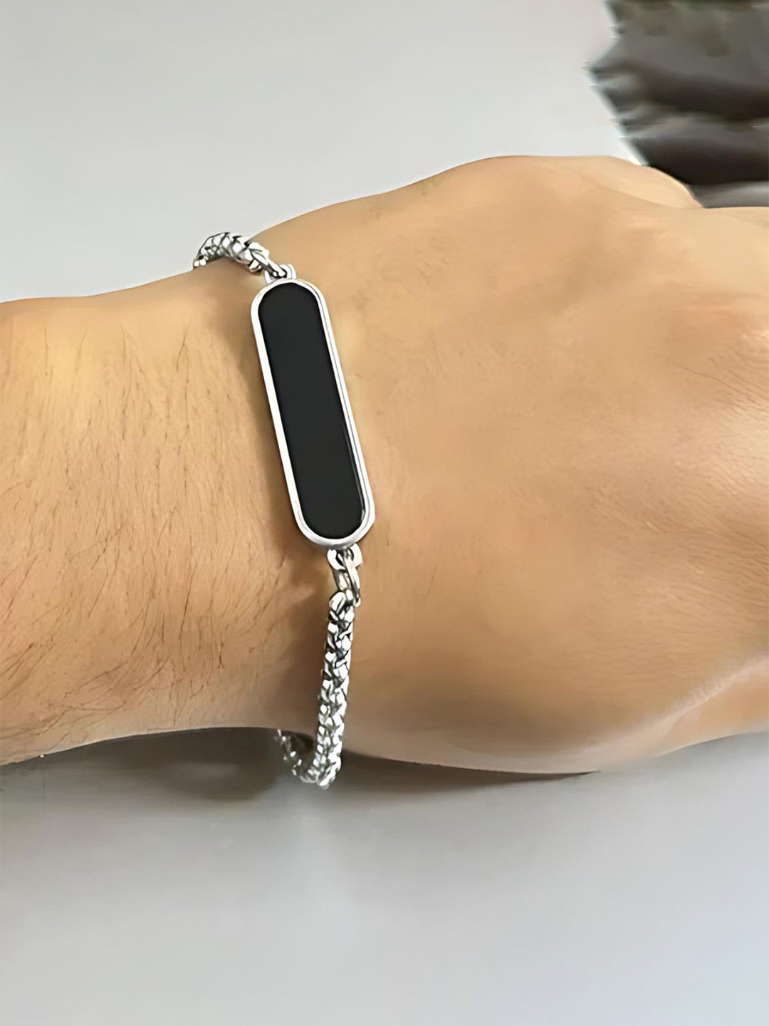 J.S ENTERPRISES Stainless Steel Link Bracelet