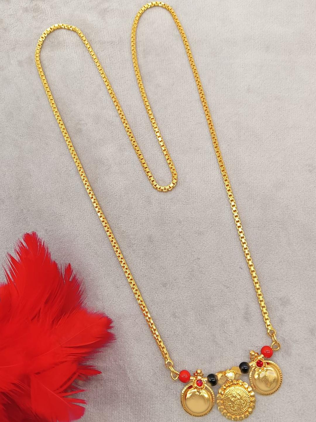 SHANKHRAJ MALL gold plated Gold-Plated Metal Mangalsutra