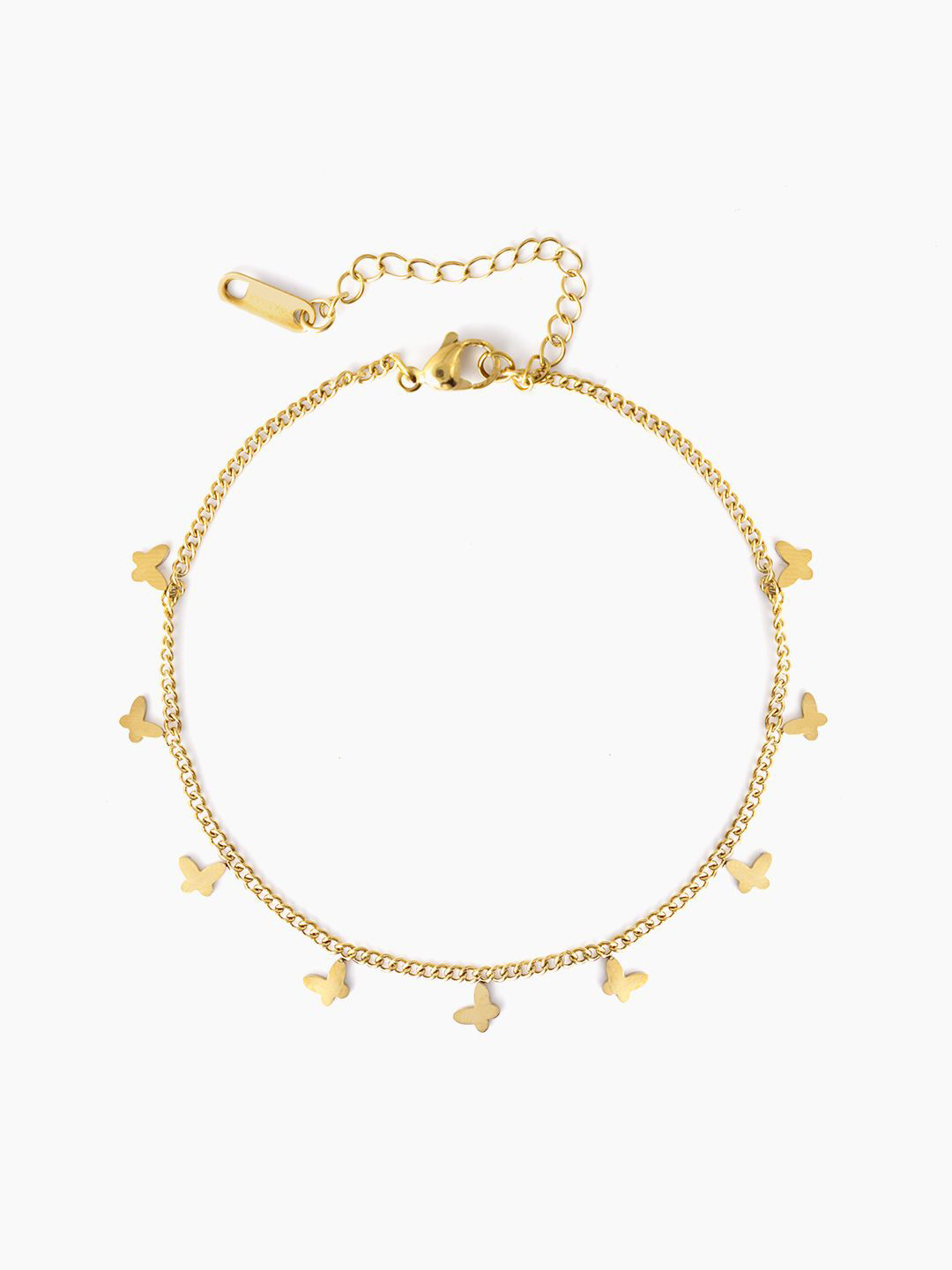 SWASHAA 18K Gold-Plated Stainless Steel Bambi Butterfly Anklet